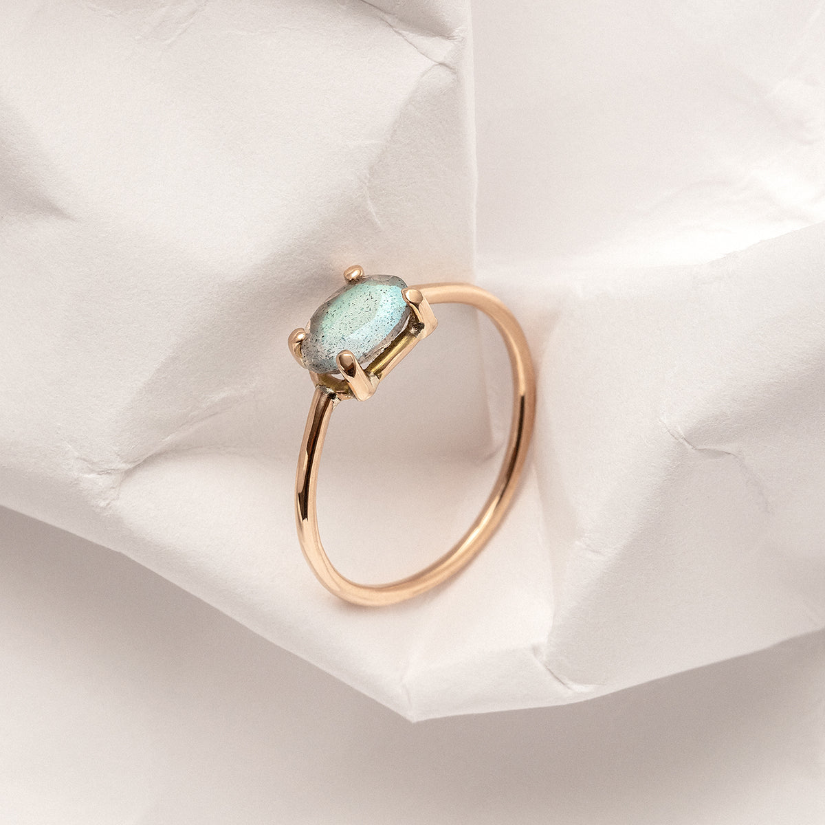 Anillo Labradorita Blanca Haramara